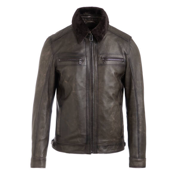 Kahverengi Hakiki Deri Erkek Deri Mont - E25KKM310611-V7L - 1