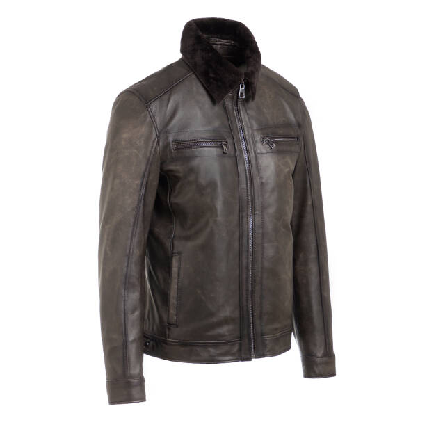 Kahverengi Hakiki Deri Erkek Deri Mont - E25KKM310611-V7L - 2