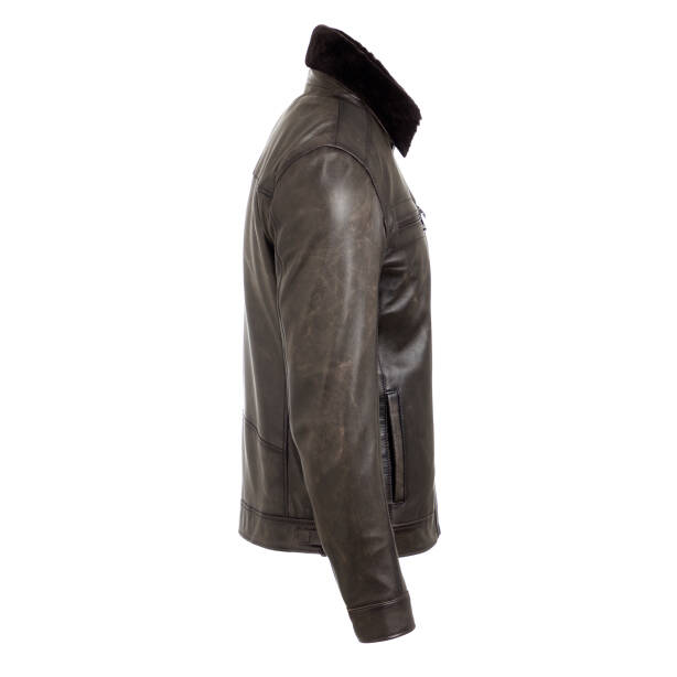 Kahverengi Hakiki Deri Erkek Deri Mont - E25KKM310611-V7L - 3