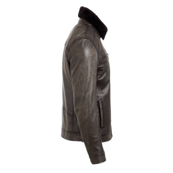 Kahverengi Hakiki Deri Erkek Deri Mont - E25KKM310611-V7L - 3