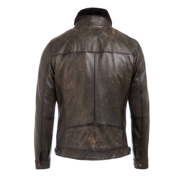 Kahverengi Hakiki Deri Erkek Deri Mont - E25KKM310611-V7L - 4