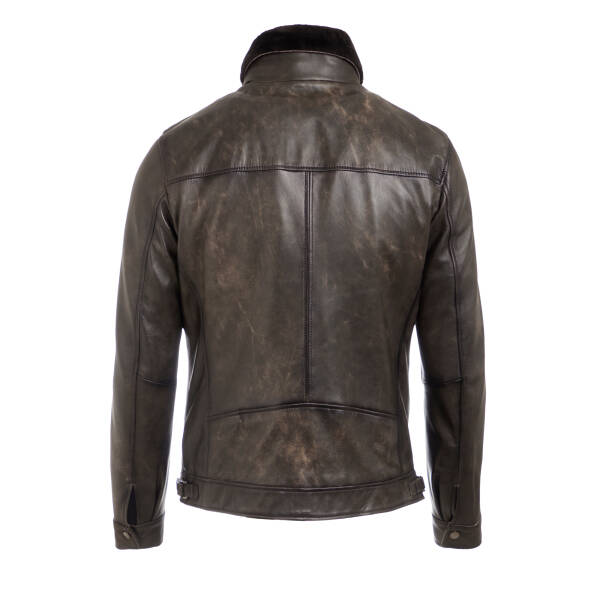 Kahverengi Hakiki Deri Erkek Deri Mont - E25KKM310611-V7L - 4