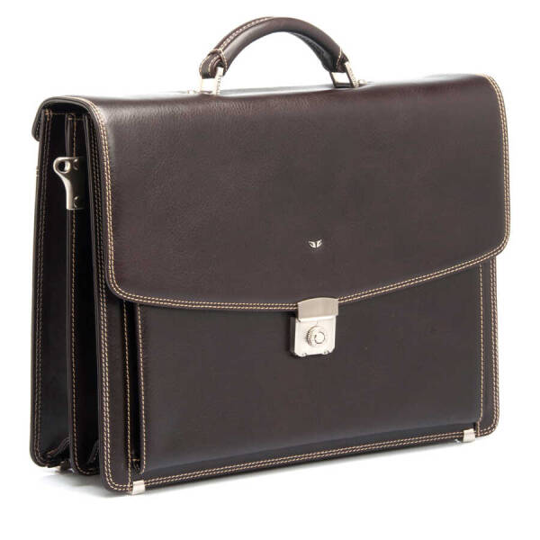 Kahverengi Deri Erkek Evrak Çantası - S1EV00002634-A98 - 2