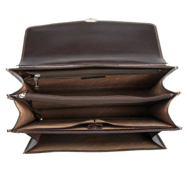 Kahverengi Deri Erkek Evrak Çantası - S1EV00002634-A98 - 4