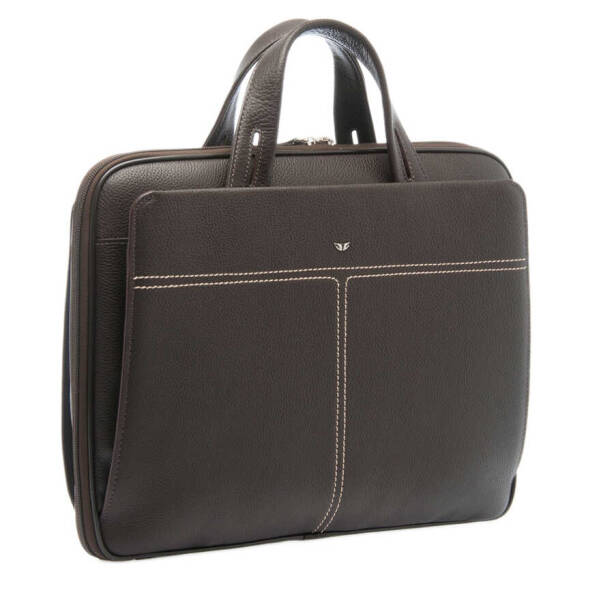 Kahverengi Deri Erkek Evrak Çantası - S1EV00021269-A7P - 2