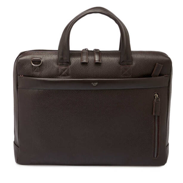 Kahverengi Hakiki Deri Erkek Evrak Çantası - S1EV00021306-W14 