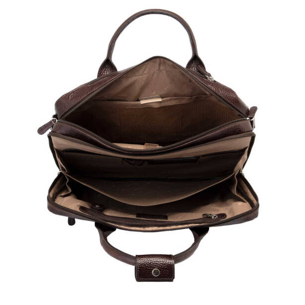 Kahverengi Hakiki Deri Erkek Evrak Çantası - S1EV00021438-P3Y - 4