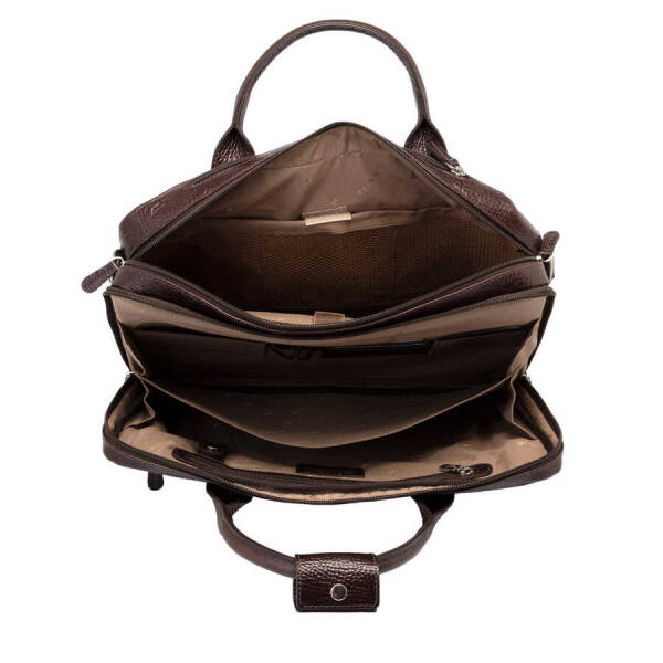 Kahverengi Hakiki Deri Erkek Evrak Çantası - S1EV00021438-P3Y - 4