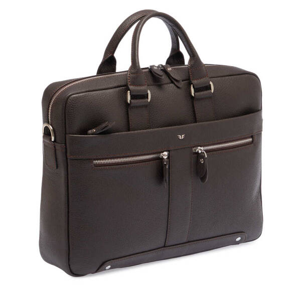 Kahverengi Hakiki Deri Erkek Evrak Çantası - S1EV00021476-A42 - 2