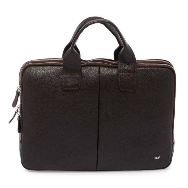 Kahverengi Hakiki Deri Erkek Evrak Çantası - S1EV00021512-A42 - 1