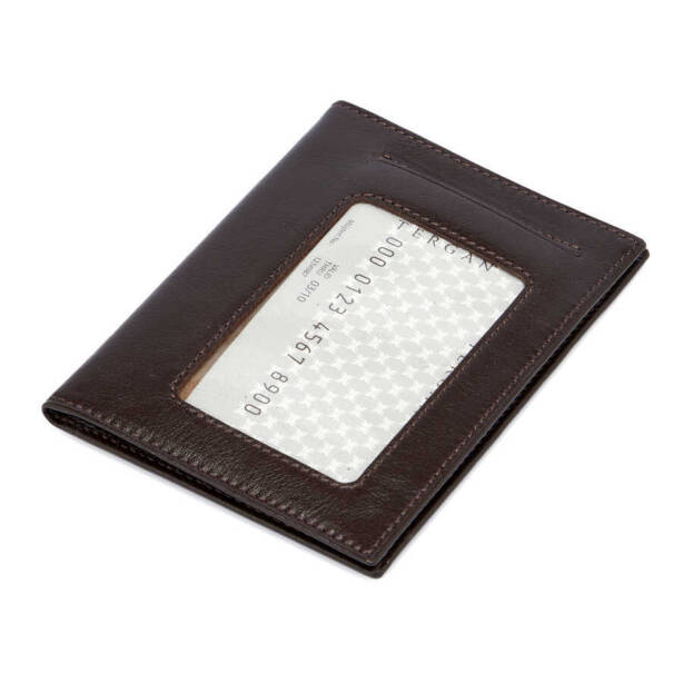 Kahverengi Hakiki Deri Erkek Kimlik Kabı - S1KI00001582-B07 - Tergan