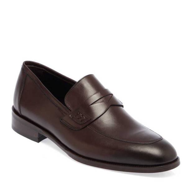 Kahverengi Hakiki Deri Erkek Klasik Ayakkabı - E24I1AY56888-B90 - 2