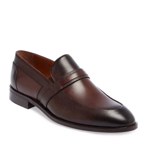 Kahverengi Hakiki Deri Erkek Klasik Ayakkabı - E24I1AY56890-O2E - 2