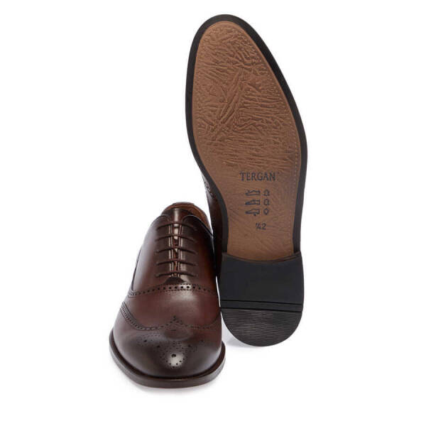 Kahverengi Hakiki Deri Erkek Klasik Ayakkabı - E24I1AY56892-B90 - 4