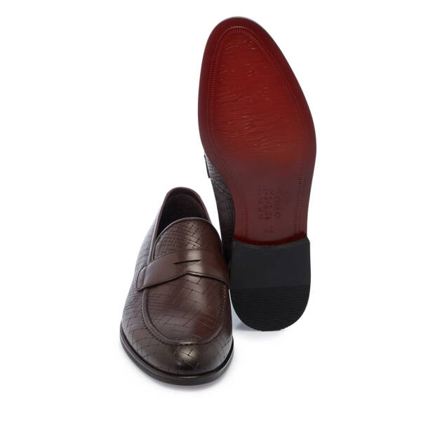 Kahverengi Deri Erkek Klasik Ayakkabı - E25I1AY57338-B90 - 4