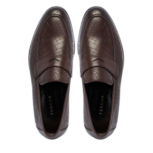 Kahverengi Deri Erkek Klasik Ayakkabı - E25I1AY57338-B90 - 5