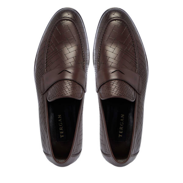 Kahverengi Deri Erkek Klasik Ayakkabı - E25I1AY57338-B90 - 5