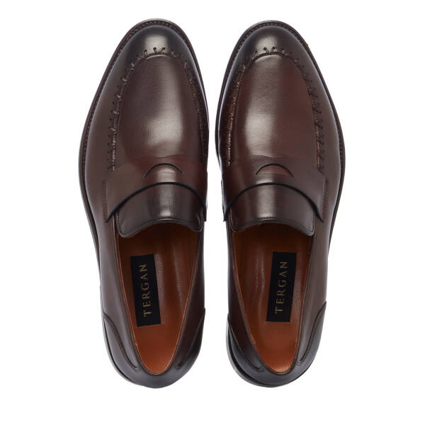 Kahverengi Deri Erkek Klasik Ayakkabı - E25S1AY57530-B90 - 5