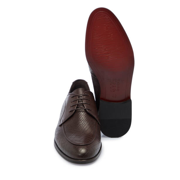 Kahverengi Deri Erkek Klasik Ayakkabı - E25S1AY57554-B90 - 4