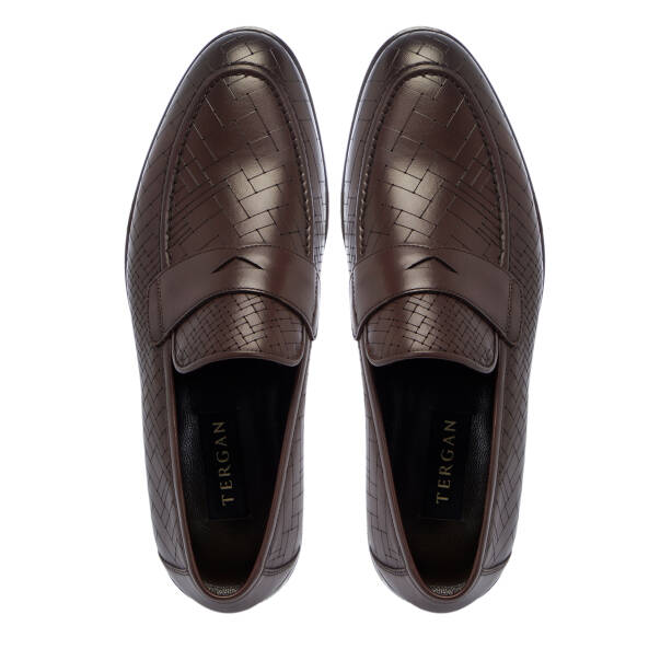 Kahverengi Deri Erkek Klasik Ayakkabı - E25S1AY57555-B90 - 5