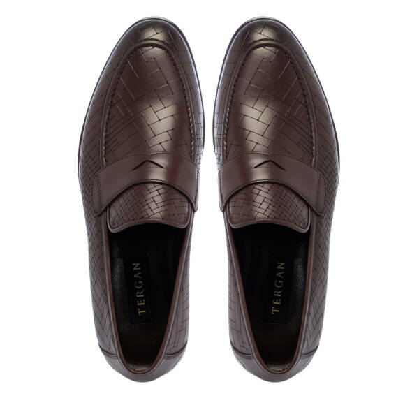 Kahverengi Deri Erkek Klasik Ayakkabı - E25S1AY57555-B90 - 5