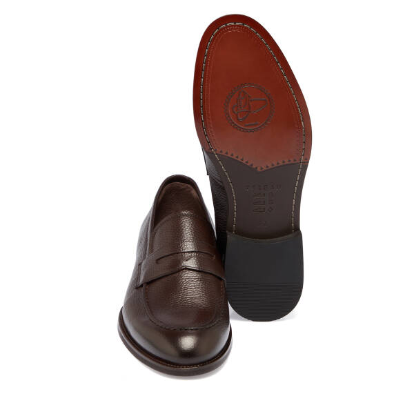 Kahverengi Deri Erkek Klasik Ayakkabı - E25S1AY57566-A42 - 4