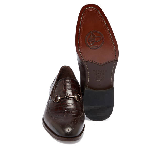 Kahverengi Deri Erkek Klasik Ayakkabı - E25S1AY57567-B90 - 4