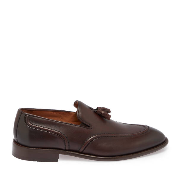 Kahverengi Deri Erkek Klasik Ayakkabı - E25S1AY57569-B90 - 3