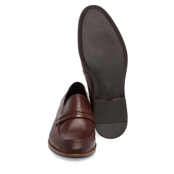 Kahverengi Hakiki Deri Erkek Loafer - E24I1AY56681-M5Z - 4