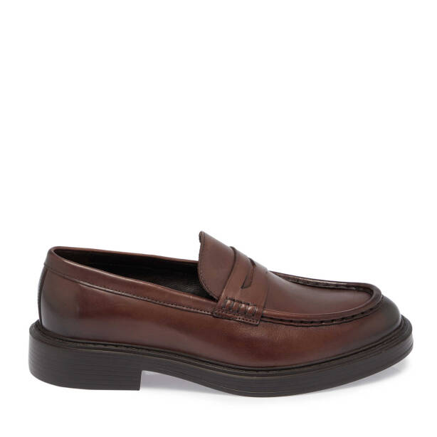 Kahverengi Deri Erkek Loafer - E24S1AY57041-B90 - 3