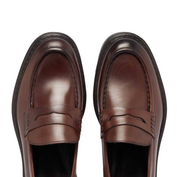 Kahverengi Deri Erkek Loafer - E24S1AY57041-B90 - 5