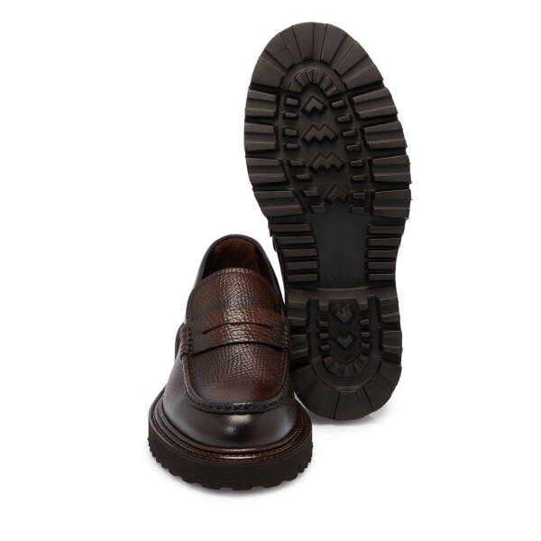 Kahverengi Deri Erkek Loafer - E25S1AY57405-A24 - 4