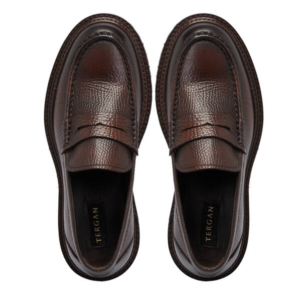 Kahverengi Deri Erkek Loafer - E25S1AY57405-A24 - 5