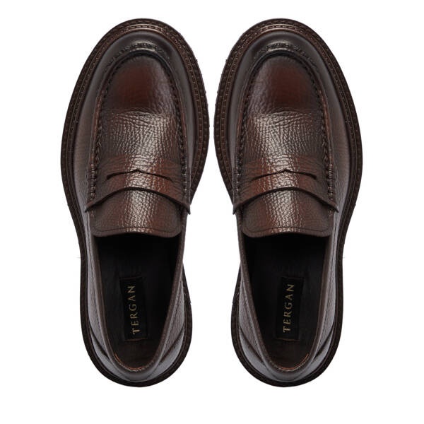 Kahverengi Deri Erkek Loafer - E25S1AY57405-A24 - 5