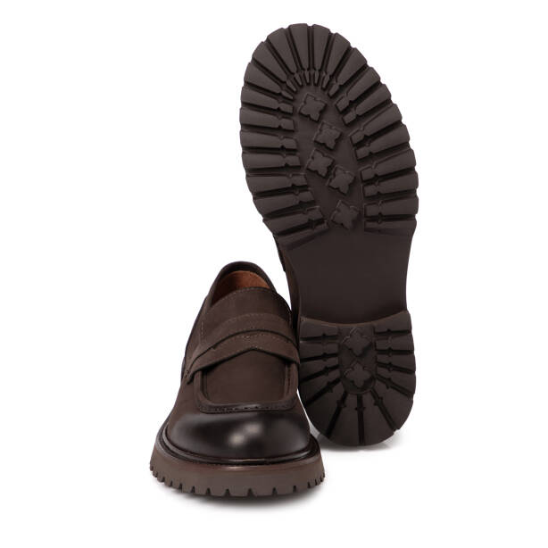 Kahverengi Deri Erkek Loafer - E25S1AY57459-A24 - 4