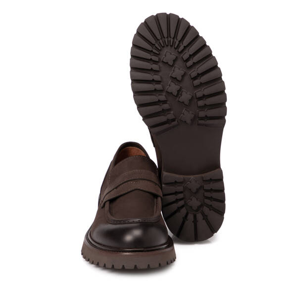 Kahverengi Deri Erkek Loafer - E25S1AY57459-A24 - 4