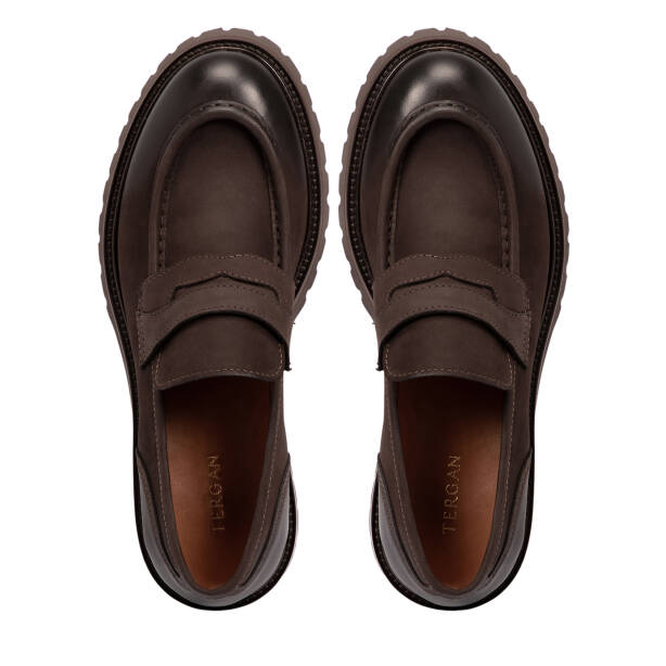 Kahverengi Deri Erkek Loafer - E25S1AY57459-A24 - 5