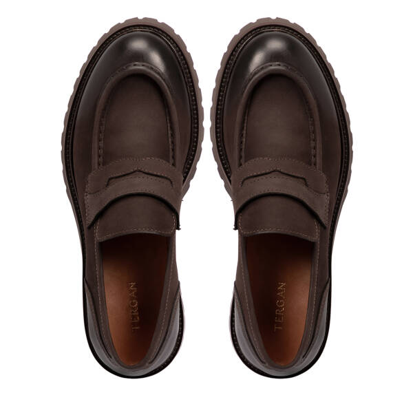 Kahverengi Deri Erkek Loafer - E25S1AY57459-A24 - 5
