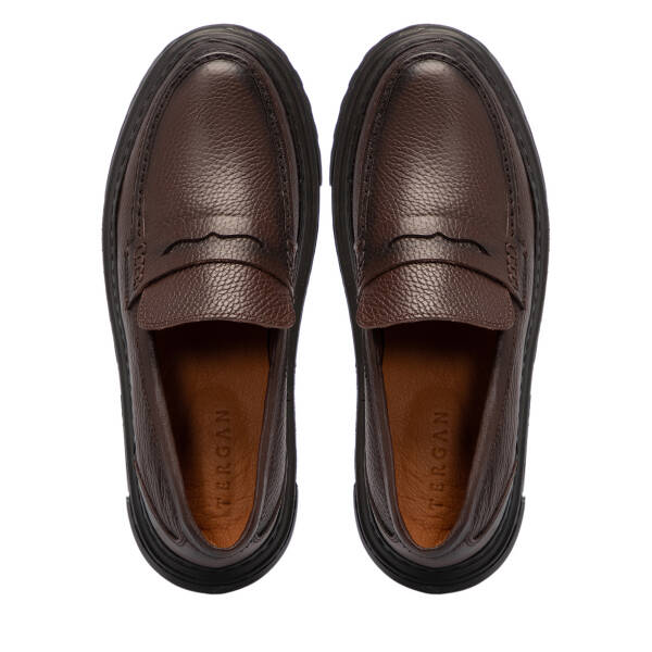 Kahverengi Hakiki Deri Erkek Loafer - E25S1AY57673-A42 - 5