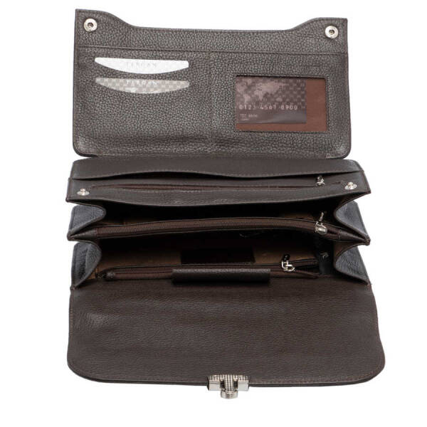 Kahverengi Deri Erkek Portföy Çantası - S1PC00022154-A42 - 4