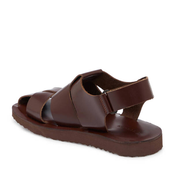 Kahverengi Deri Erkek Sandalet - E24Y1SN56793-A24 - 2