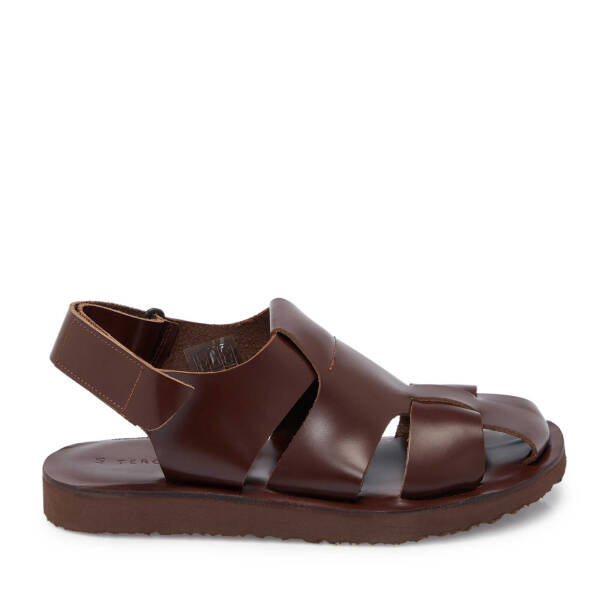 Kahverengi Deri Erkek Sandalet - E24Y1SN56793-A24 - 3