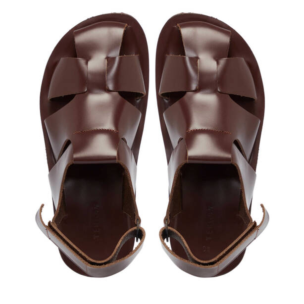 Kahverengi Deri Erkek Sandalet - E24Y1SN56793-A24 - Tergan