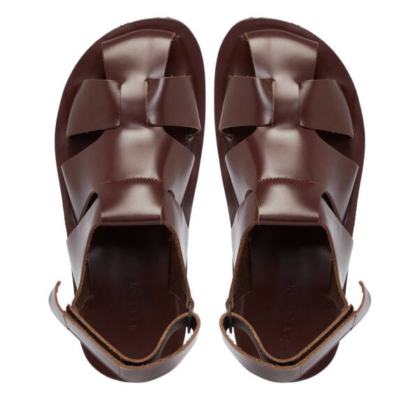 Kahverengi Deri Erkek Sandalet - E24Y1SN56793-A24 - 5