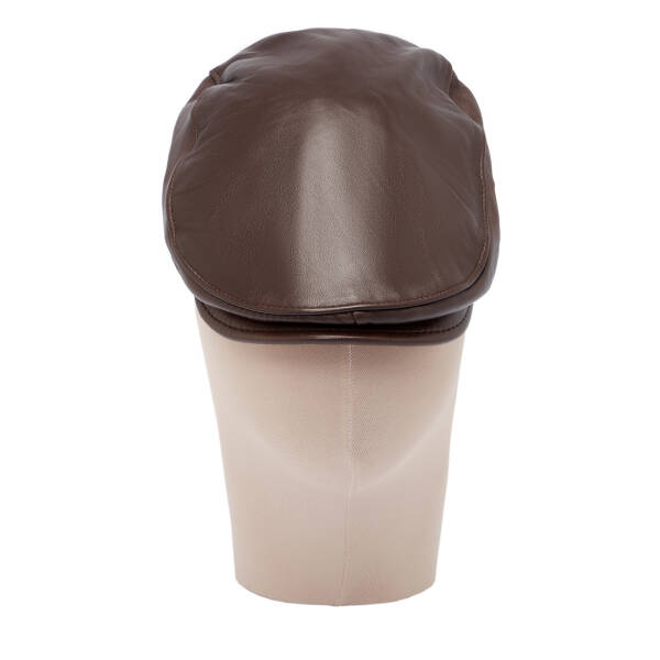 Kahverengi Deri Erkek Şapka - S1SPK0330005-Q4Q - 2