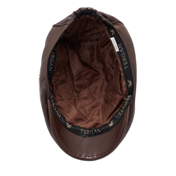 Kahverengi Deri Erkek Şapka - S1SPK0330005-Q4Q - Tergan Four Season