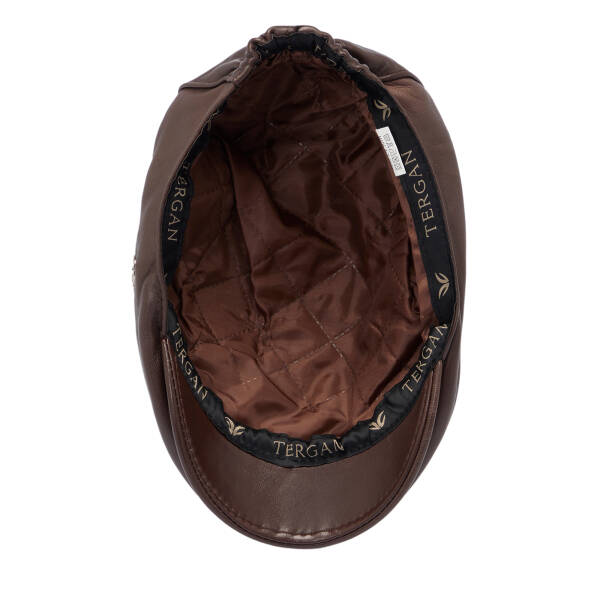 Kahverengi Deri Erkek Şapka - S1SPK0330005-Q4Q - 5