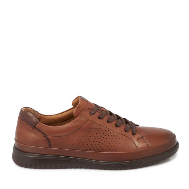 Kahverengi Deri Erkek Sneaker - E24I1AY56696-G36 - 3