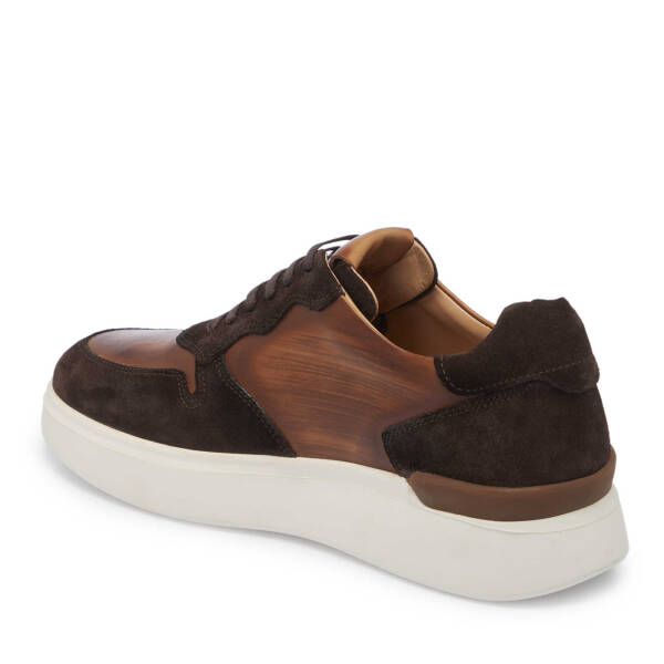 Kahverengi Deri Erkek Sneaker - E24I1AY56724-B85 - 2