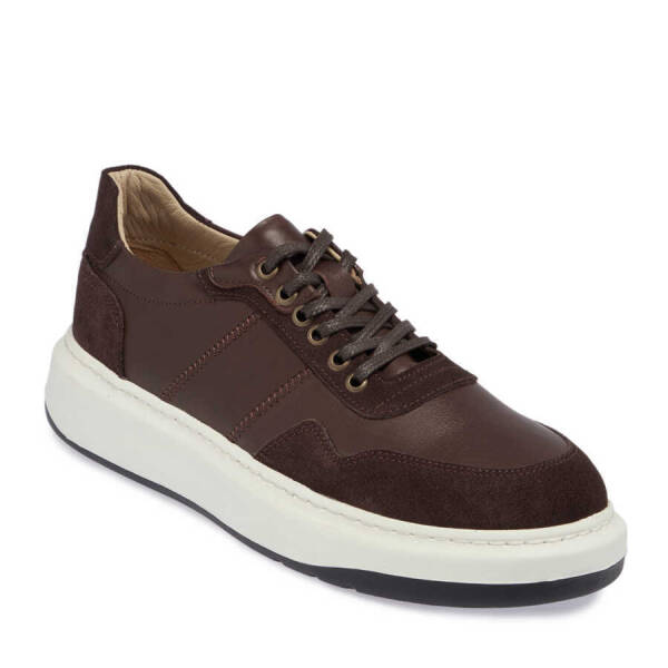 Kahverengi Hakiki Deri Erkek Sneaker - E24I1AY56826-W20 - 2